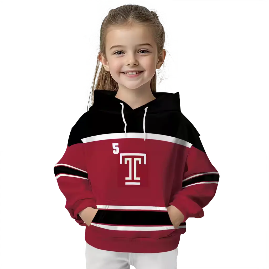 custom temple owls striped pattern red hoodie top rated custom temple owls striped pattern red hoodie top rated