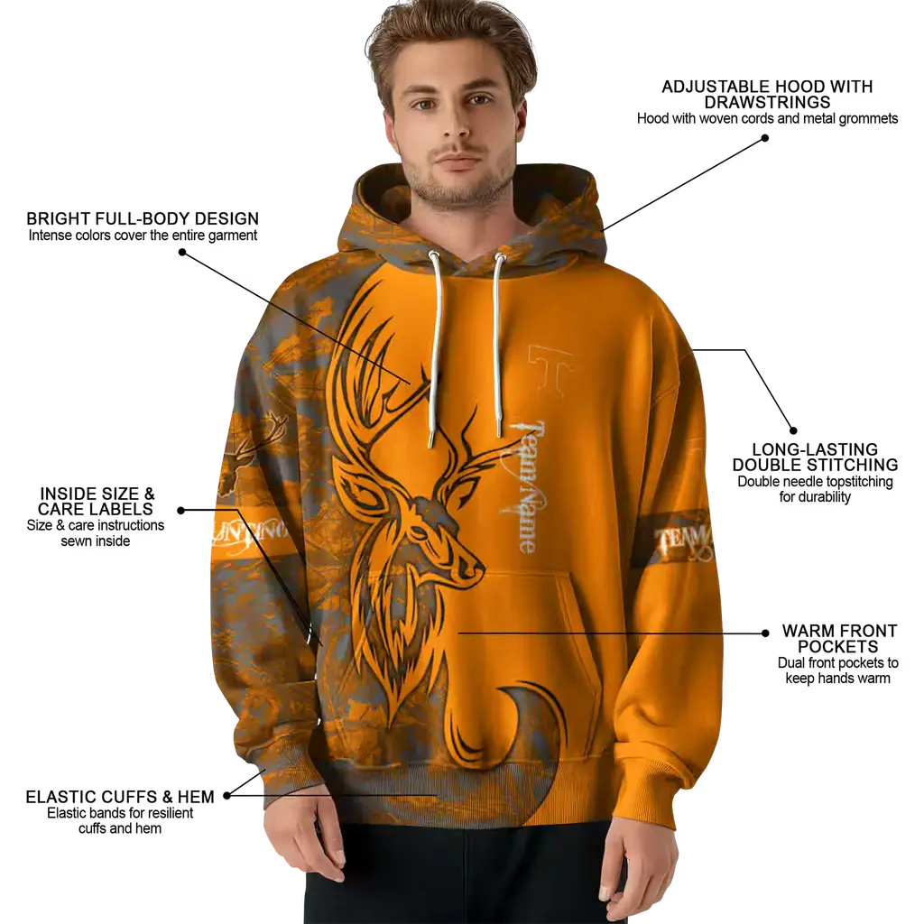 custom tennessee volunteers deer silhouette orange hoodie latest model custom tennessee volunteers deer silhouette orange hoodie latest model