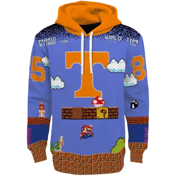 custom tennessee volunteers mario blue black hoodie best selling