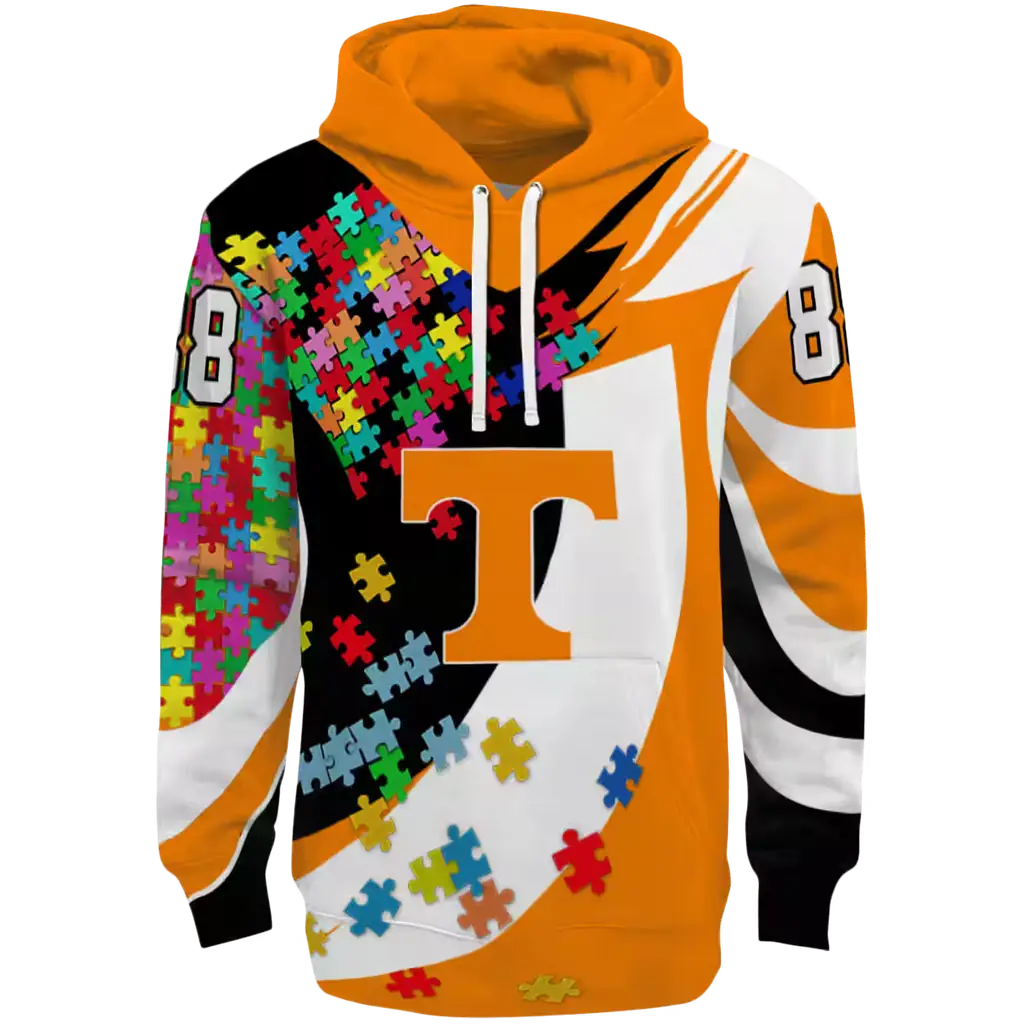 custom tennessee volunteers puzzle pieces orange hoodie best selling custom tennessee volunteers puzzle pieces orange hoodie best selling