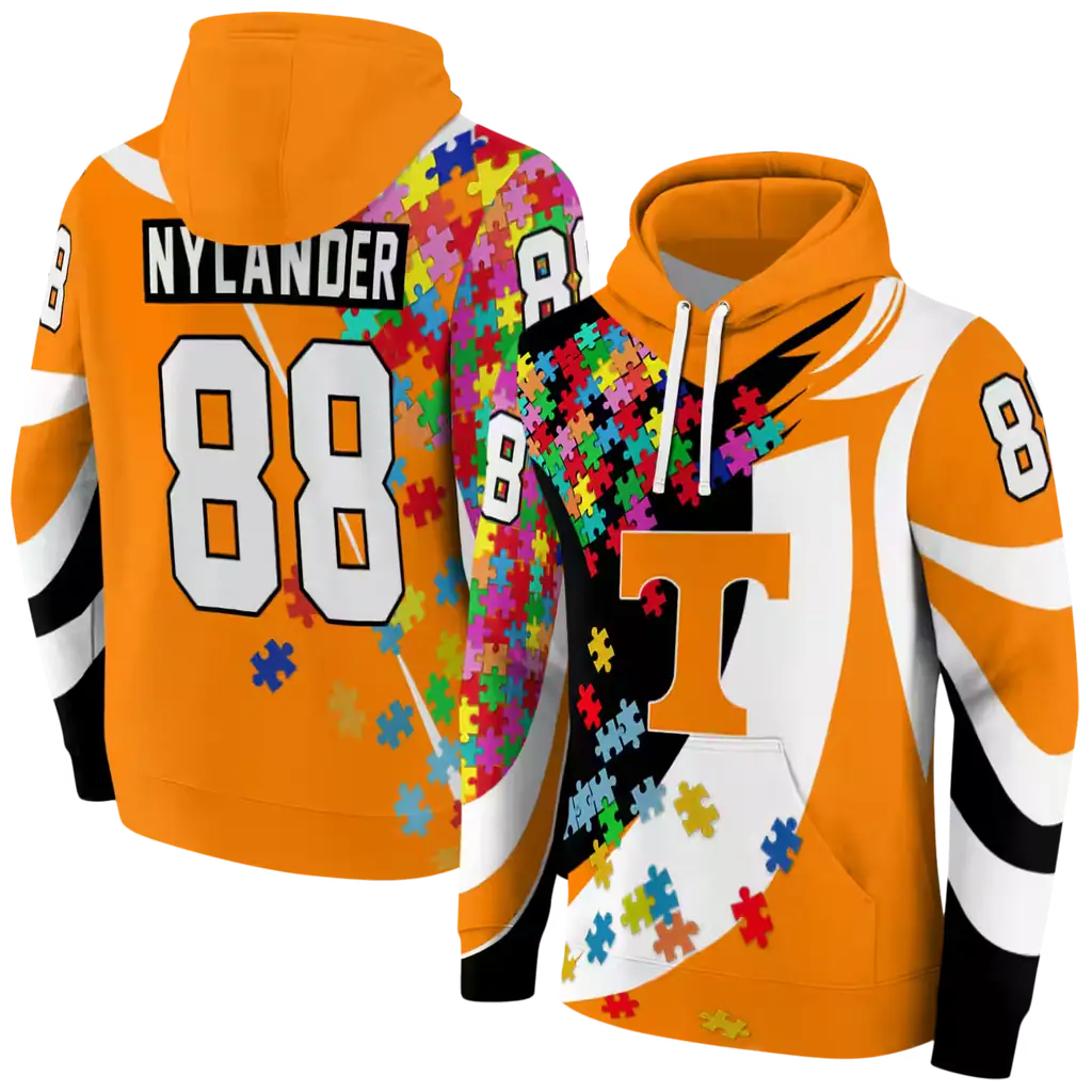 custom tennessee volunteers puzzle pieces orange hoodie fashion forward custom tennessee volunteers puzzle pieces orange hoodie fashion forward