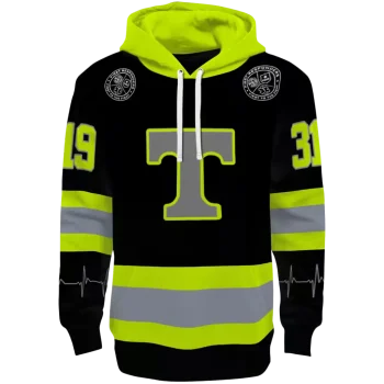 custom tennessee volunteers safety motif black neon green hoodie best selling