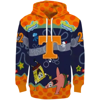 custom tennessee volunteers spongebob patrick star orange navy hoodie best selling