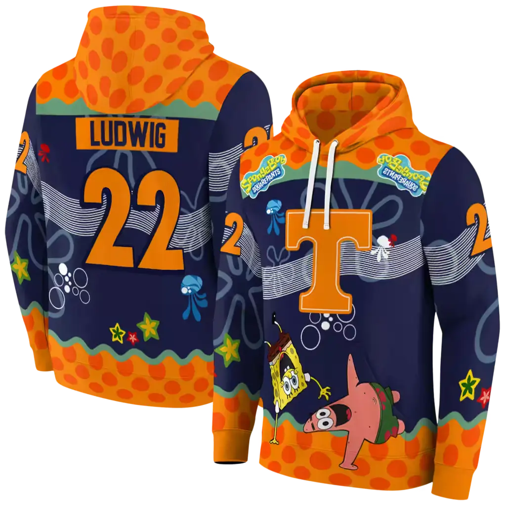 custom tennessee volunteers spongebob patrick star orange navy hoodie fashion forward custom tennessee volunteers spongebob patrick star orange navy hoodie fashion forward