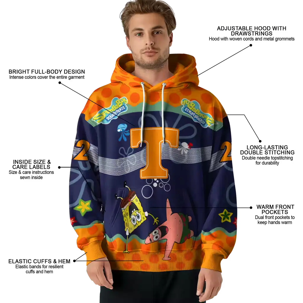 custom tennessee volunteers spongebob patrick star orange navy hoodie latest model custom tennessee volunteers spongebob patrick star orange navy hoodie latest model