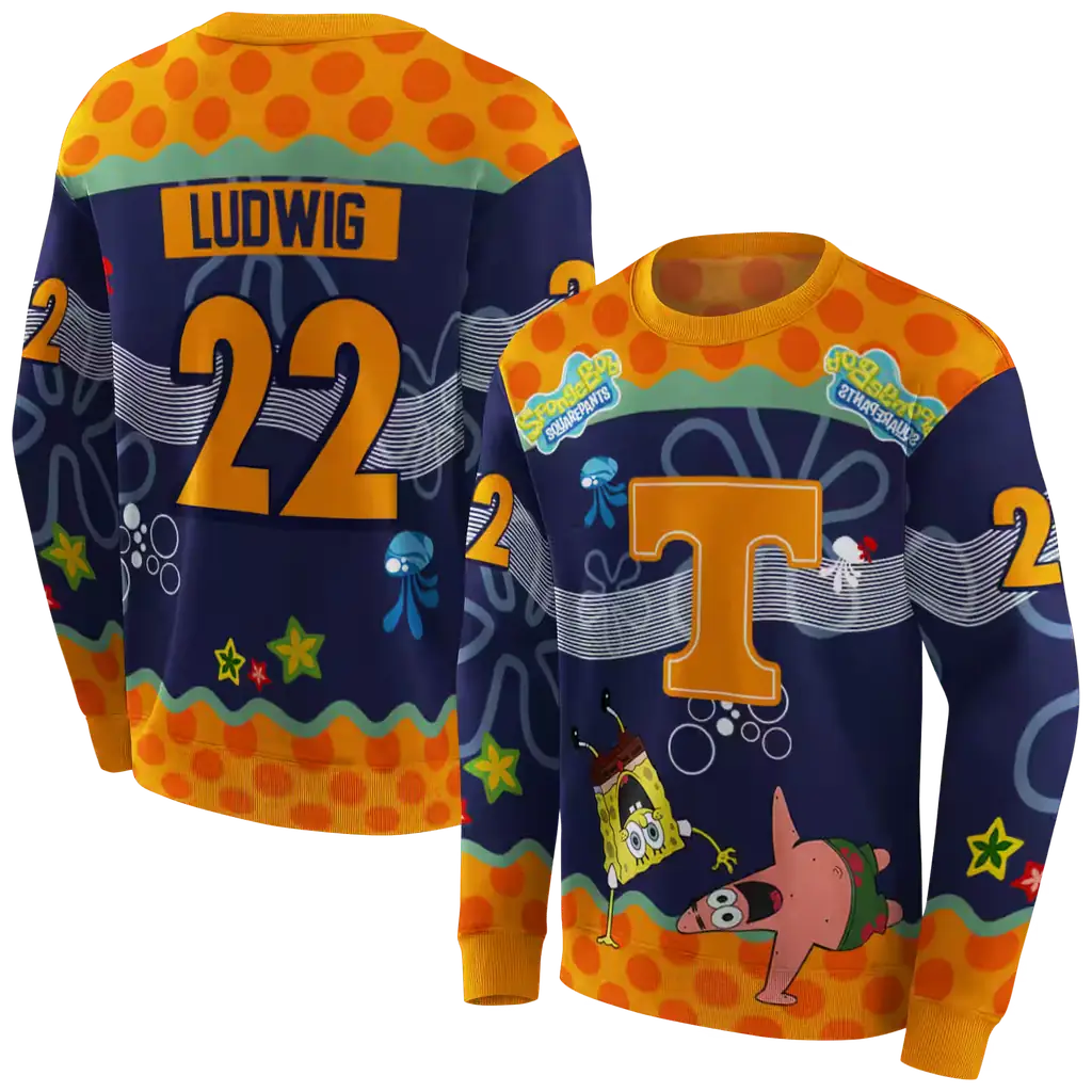 custom tennessee volunteers spongebob patrick star orange navy hoodie premium grade custom tennessee volunteers spongebob patrick star orange navy hoodie premium grade