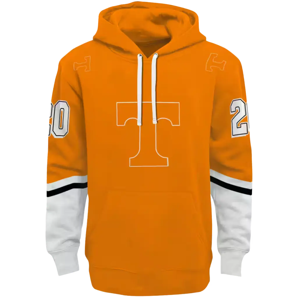 custom tennessee volunteers striped sleeves orange hoodie best selling custom tennessee volunteers striped sleeves orange hoodie best selling