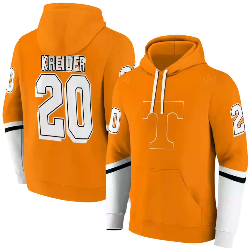 custom tennessee volunteers striped sleeves orange hoodie fashion forward custom tennessee volunteers striped sleeves orange hoodie fashion forward