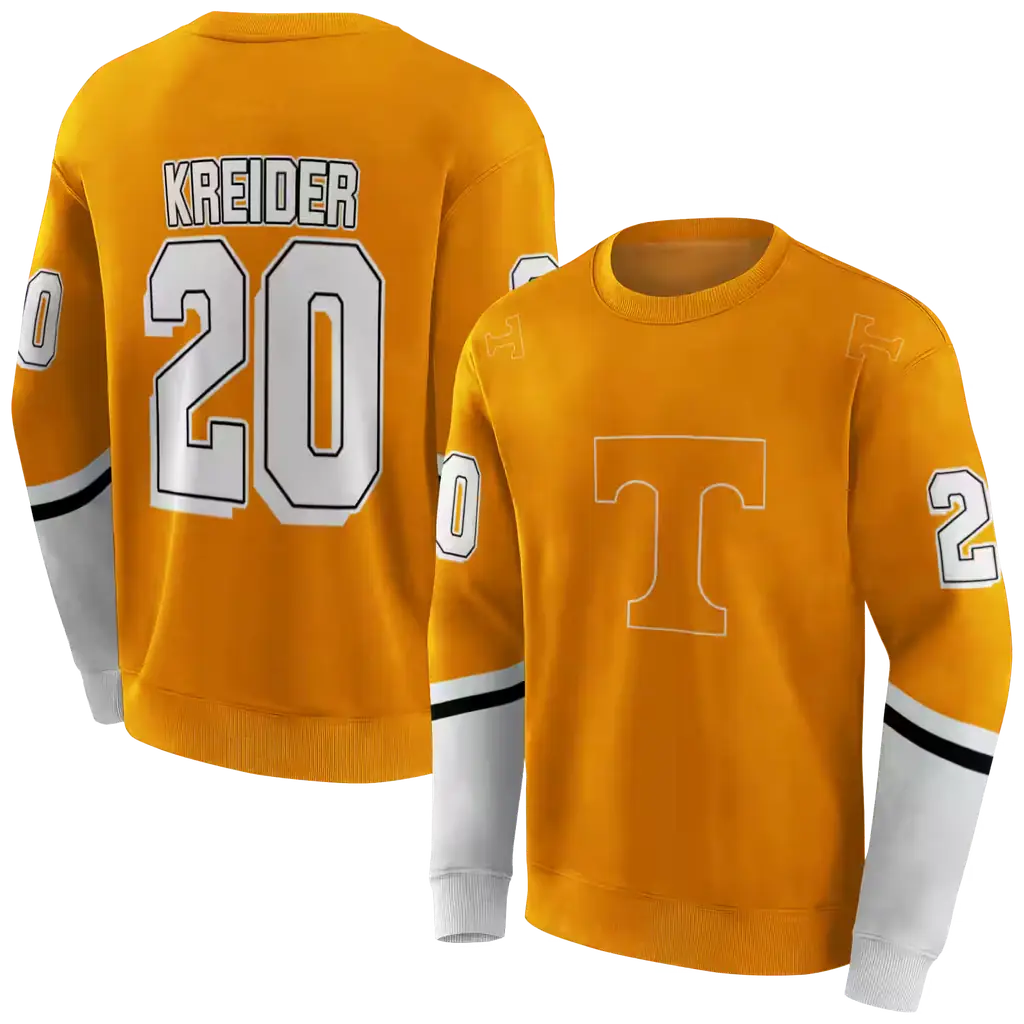 custom tennessee volunteers striped sleeves orange hoodie premium grade custom tennessee volunteers striped sleeves orange hoodie premium grade