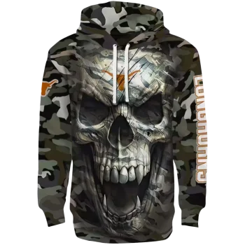 custom texas longhorns camo skull hoodie best selling