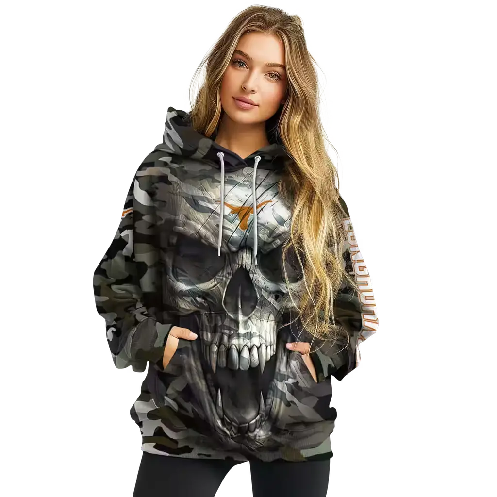 custom texas longhorns camo skull hoodie high quality custom texas longhorns camo skull hoodie high quality