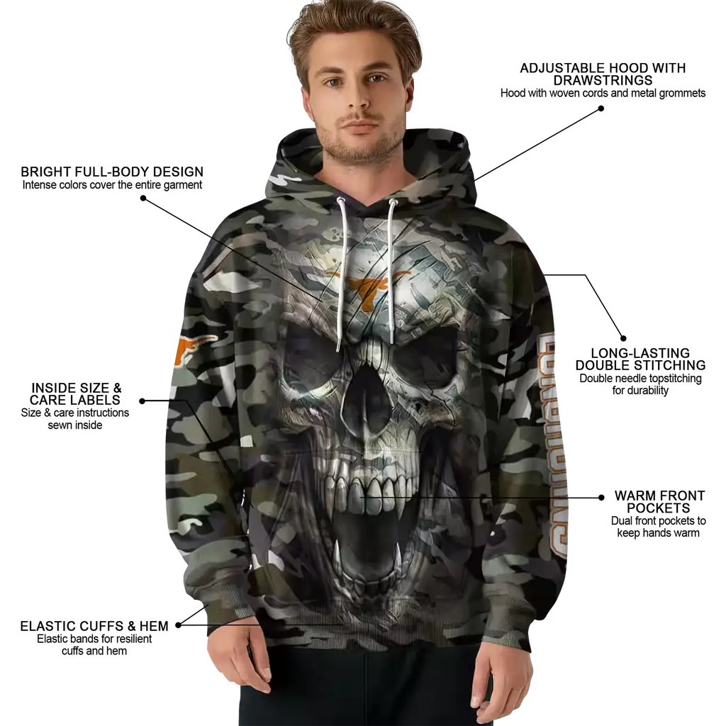custom texas longhorns camo skull hoodie latest model custom texas longhorns camo skull hoodie latest model