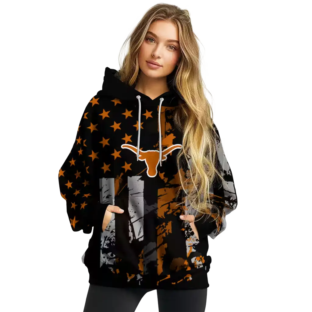 custom texas longhorns distressed flag orange black hoodie high quality custom texas longhorns distressed flag orange black hoodie high quality