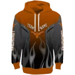 custom texas longhorns flame design orange hoodie best selling