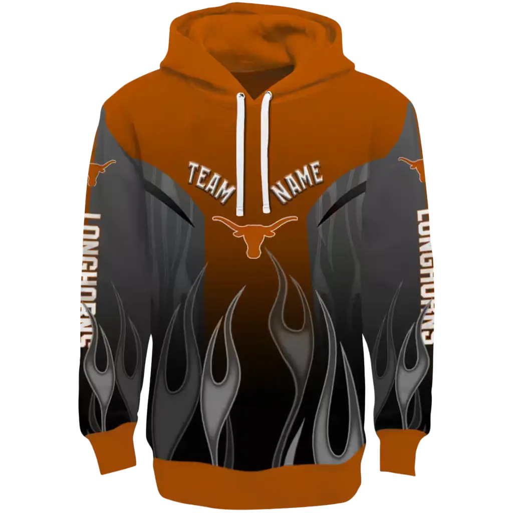 custom texas longhorns flame design orange hoodie best selling custom texas longhorns flame design orange hoodie best selling