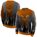 custom texas longhorns flame design orange hoodie best selling