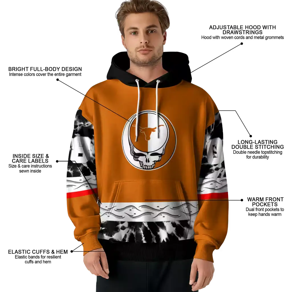 custom texas longhorns grateful vibes orange hoodie latest model custom texas longhorns grateful vibes orange hoodie latest model