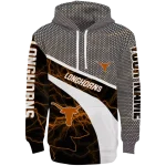 custom texas longhorns hexagonal mesh orange black gray hoodie best selling