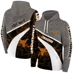 custom texas longhorns hexagonal mesh orange black gray hoodie best selling