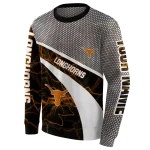 custom texas longhorns hexagonal mesh orange black gray hoodie best selling
