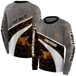 custom texas longhorns hexagonal mesh orange black gray hoodie best selling
