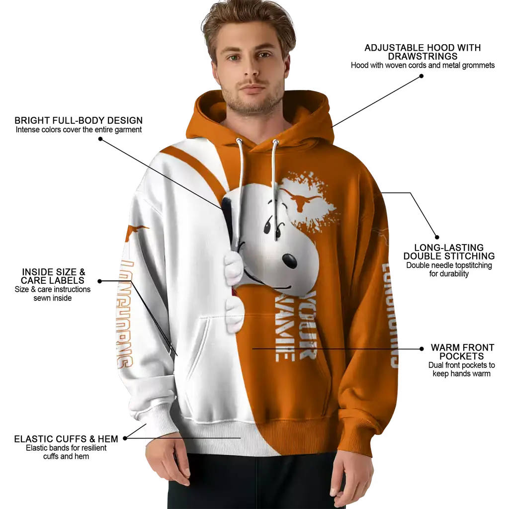 custom texas longhorns peeking snoopy orange hoodie latest model custom texas longhorns peeking snoopy orange hoodie latest model