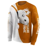 custom texas longhorns peeking snoopy orange hoodie best selling