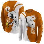 custom texas longhorns peeking snoopy orange hoodie best selling