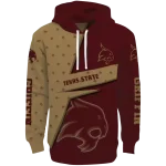 custom texas state bobcats abstract shape maroon hoodie best selling