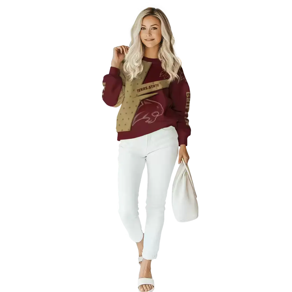 custom texas state bobcats abstract shape maroon hoodie trendy custom texas state bobcats abstract shape maroon hoodie trendy