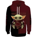 custom texas state bobcats baby yoda maroon black hoodie best selling