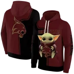 custom texas state bobcats baby yoda maroon black hoodie best selling