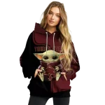 custom texas state bobcats baby yoda maroon black hoodie best selling
