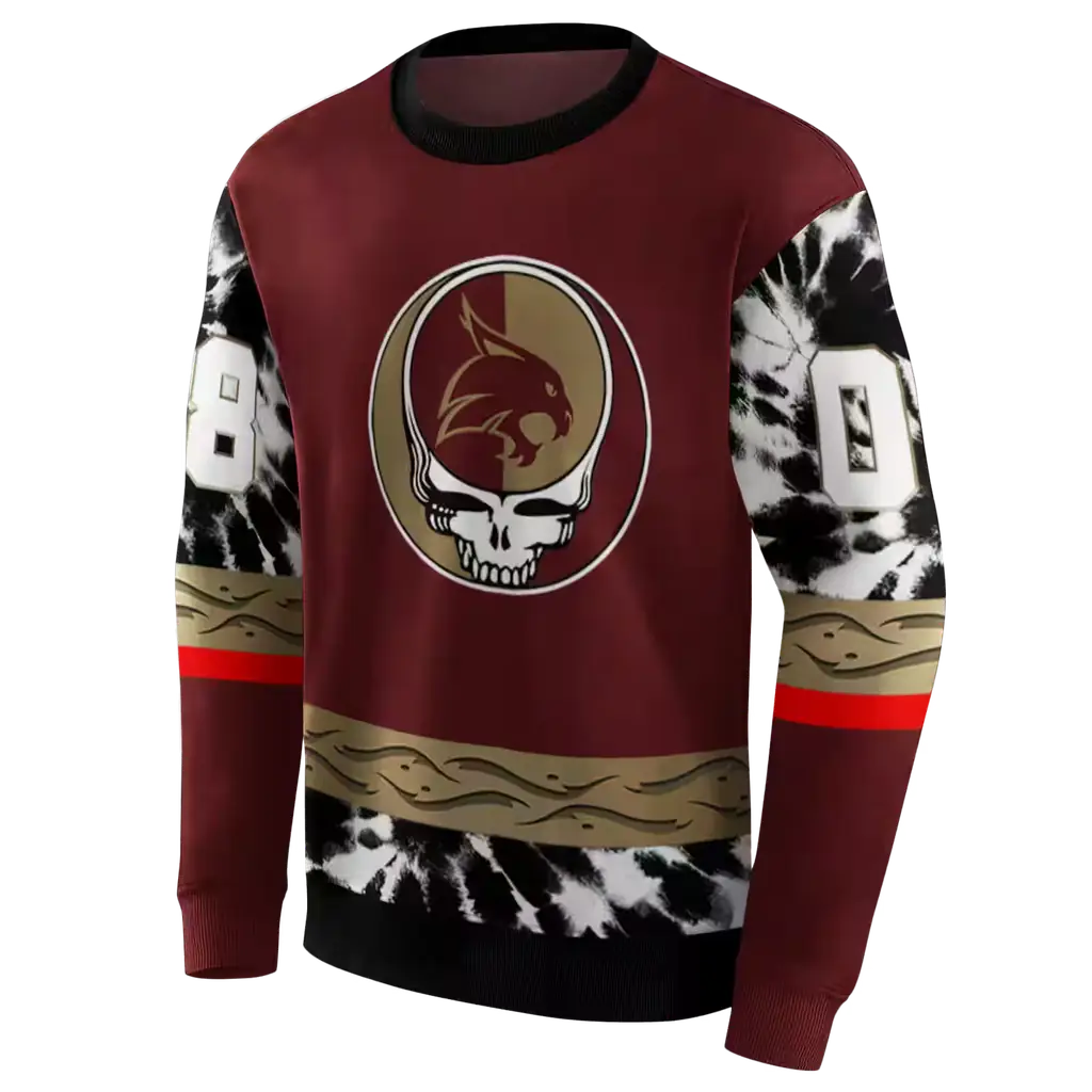 custom texas state bobcats grateful vibes maroon hoodie new arrival custom texas state bobcats grateful vibes maroon hoodie new arrival