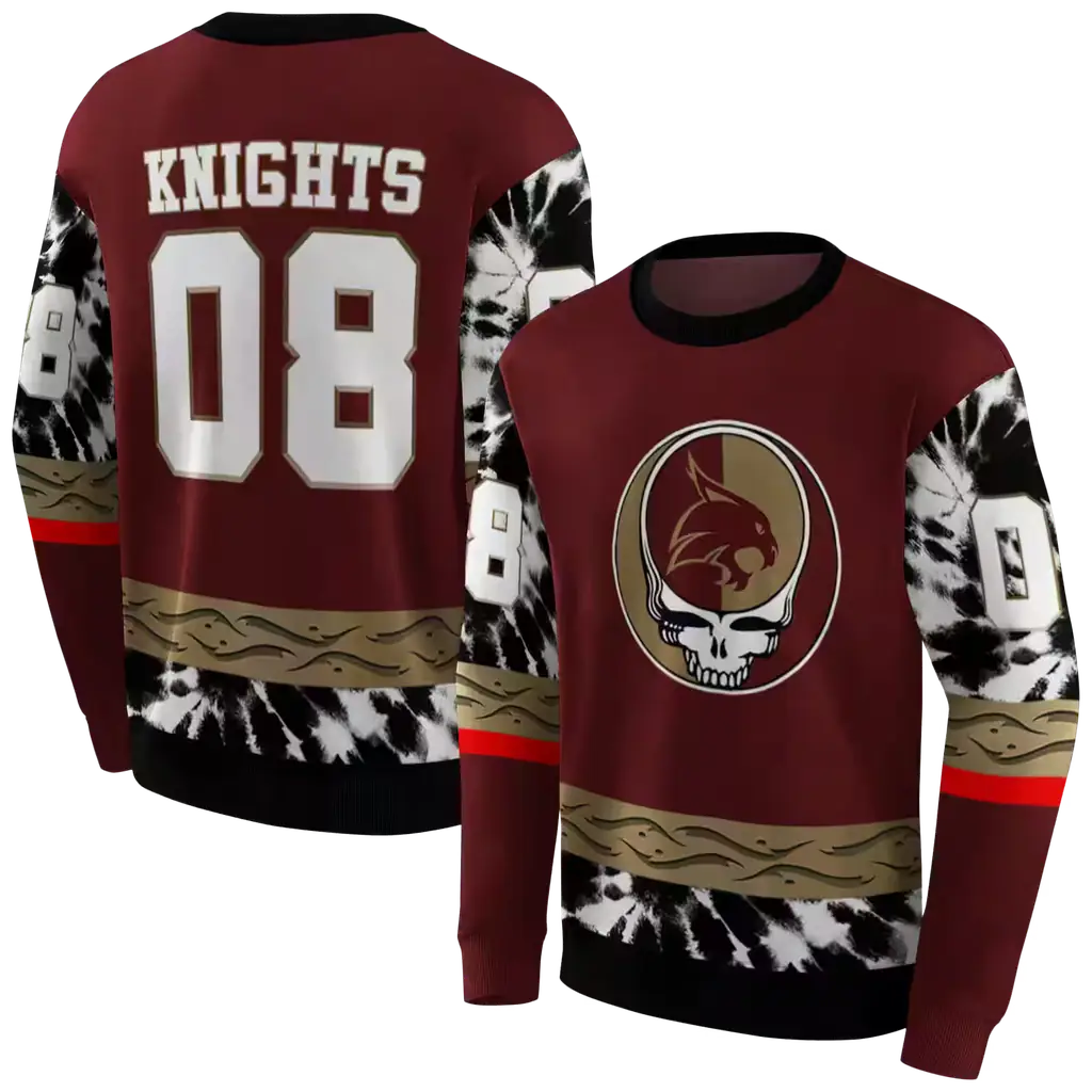 custom texas state bobcats grateful vibes maroon hoodie premium grade custom texas state bobcats grateful vibes maroon hoodie premium grade