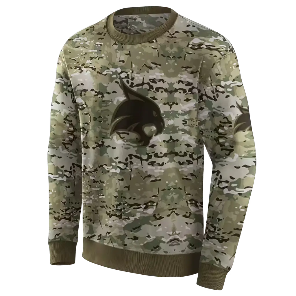 custom texas state bobcats military style hoodie new arrival custom texas state bobcats military style hoodie new arrival