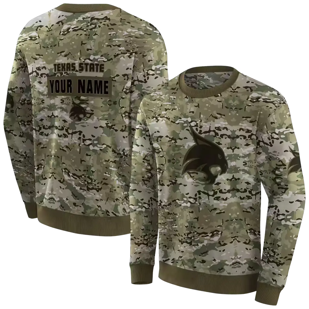 custom texas state bobcats military style hoodie premium grade custom texas state bobcats military style hoodie premium grade