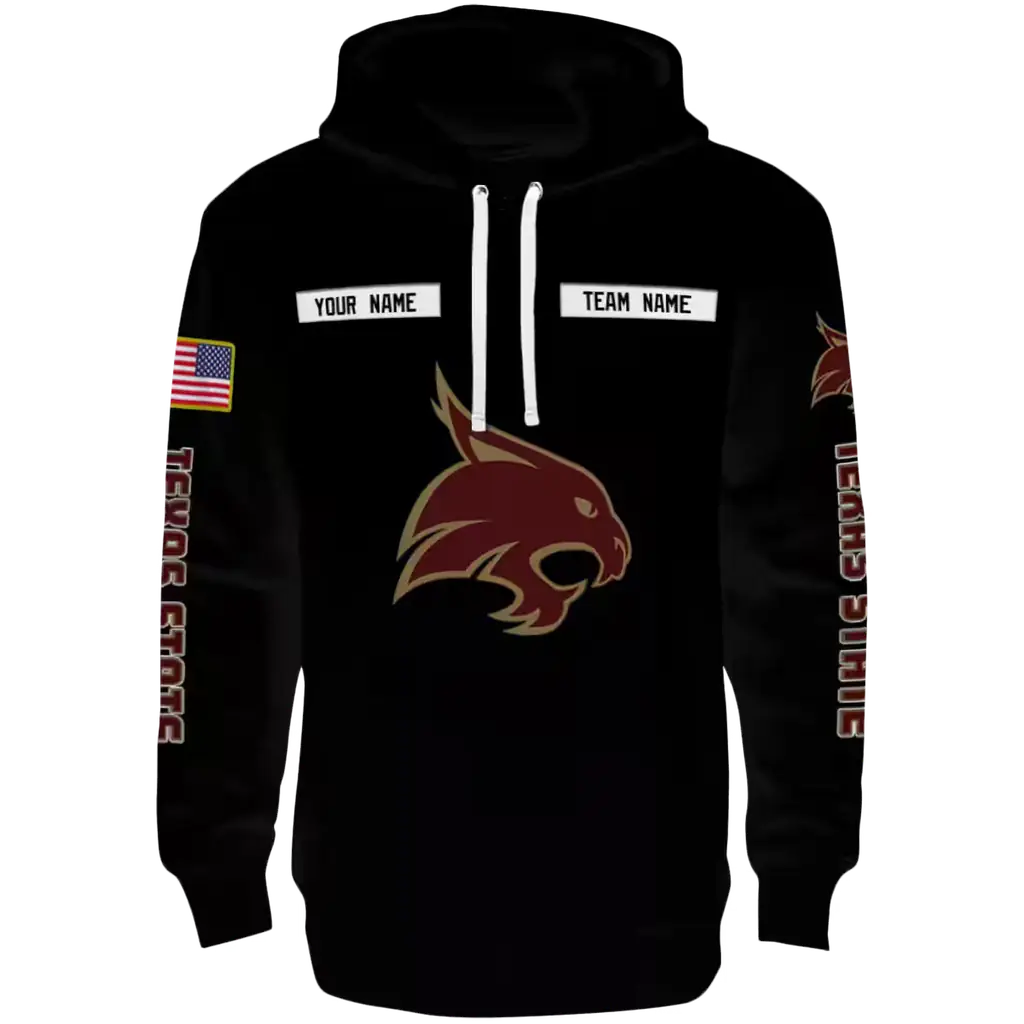 custom texas state bobcats punisher skull black hoodie best selling custom texas state bobcats punisher skull black hoodie best selling