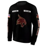 custom texas state bobcats punisher skull black hoodie best selling