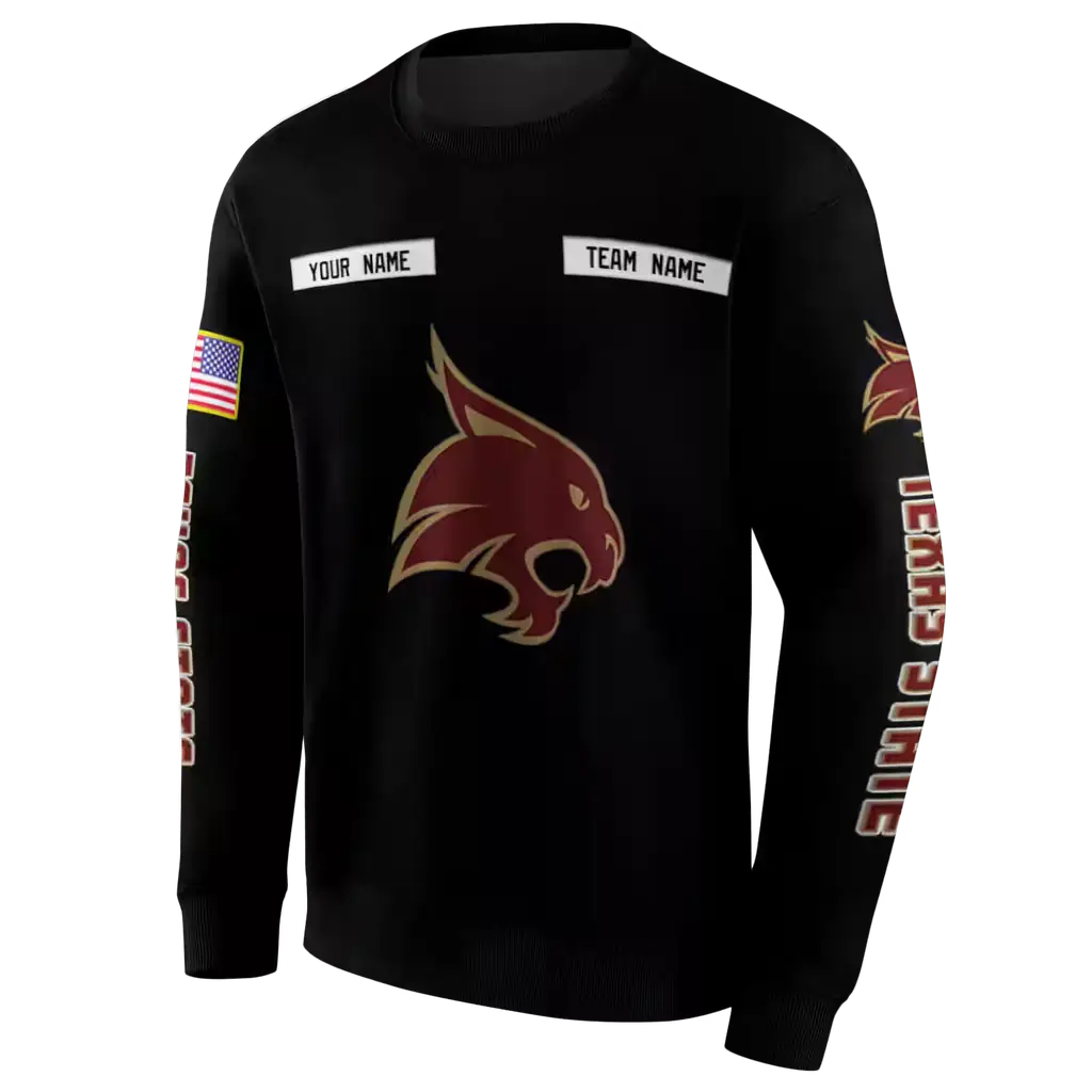 custom texas state bobcats punisher skull black hoodie new arrival custom texas state bobcats punisher skull black hoodie new arrival