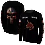 custom texas state bobcats punisher skull black hoodie best selling