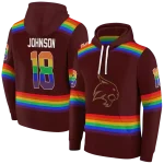 custom texas state bobcats rainbow stripes maroon hoodie best selling