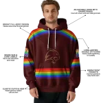 custom texas state bobcats rainbow stripes maroon hoodie best selling