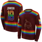 custom texas state bobcats rainbow stripes maroon hoodie best selling