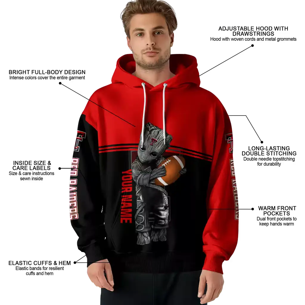 custom texas tech red raiders baby groot red black hoodie latest model custom texas tech red raiders baby groot red black hoodie latest model