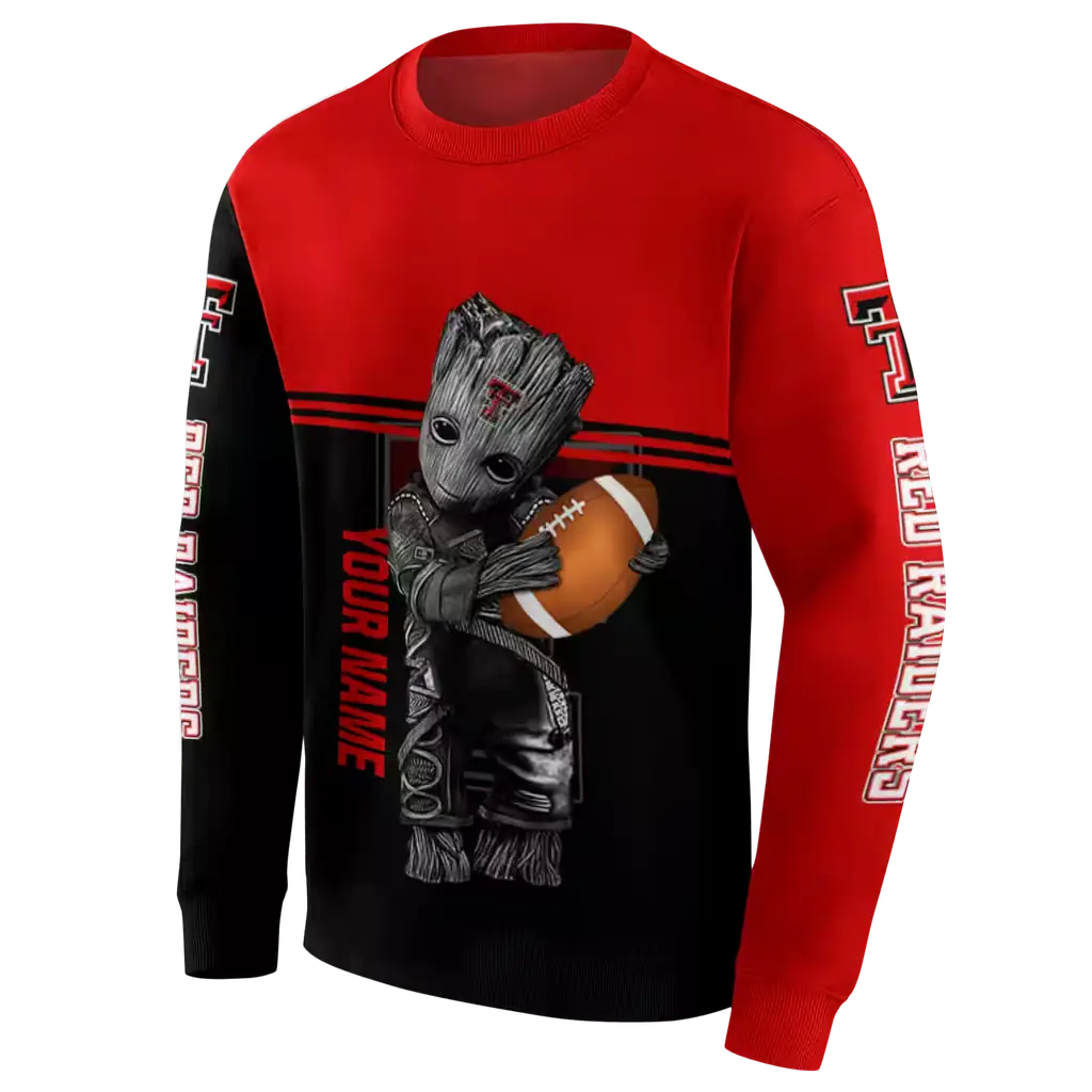 custom texas tech red raiders baby groot red black hoodie new arrival custom texas tech red raiders baby groot red black hoodie new arrival