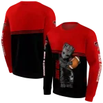 custom texas tech red raiders baby groot red black hoodie best selling