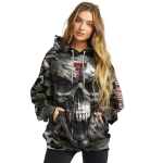 custom texas tech red raiders camo skull hoodie best selling