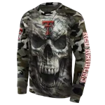 custom texas tech red raiders camo skull hoodie best selling