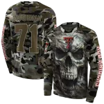 custom texas tech red raiders camo skull hoodie best selling